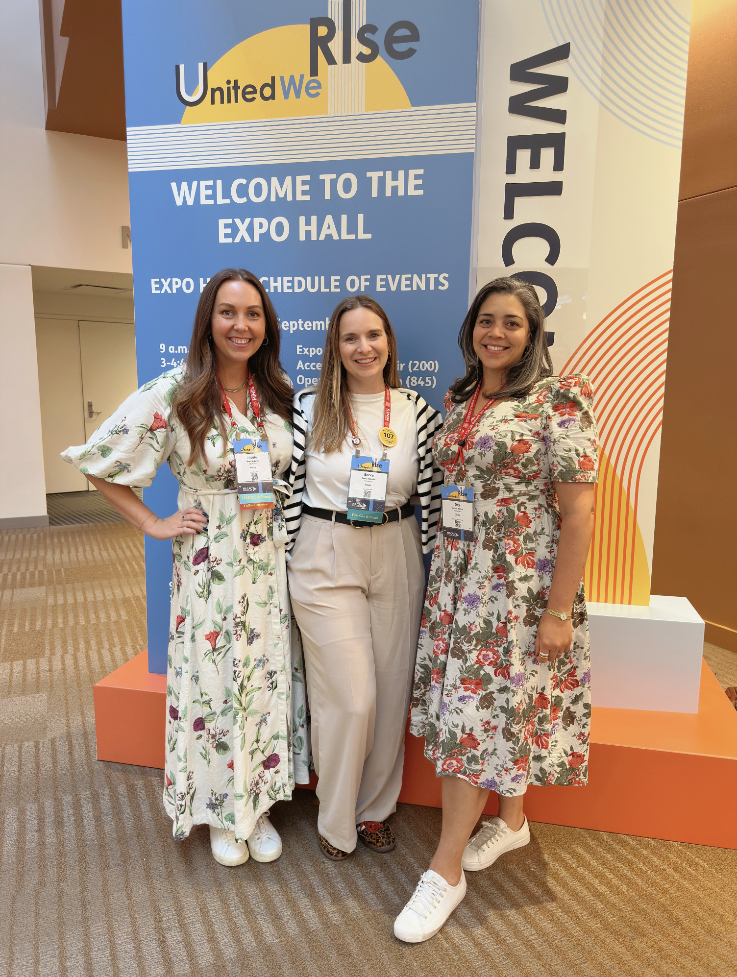 Nicole Erdeljac, Becca Altimier, and Dayana Kibilds at NACAC