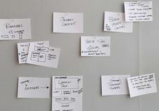 Post it notes on board